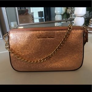 Michael Kors Rose Gold Metallic Clutch